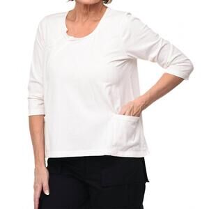 NEW TULIP CLOTHING amelie three-quarter sleeve top in ivory